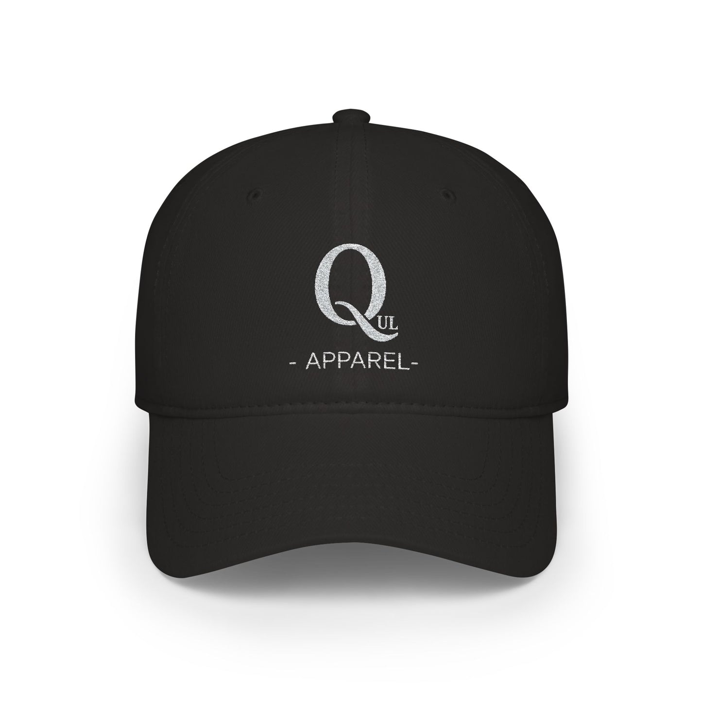 Qul Apparel Embroidery Low Profile Baseball Cap ( Black )