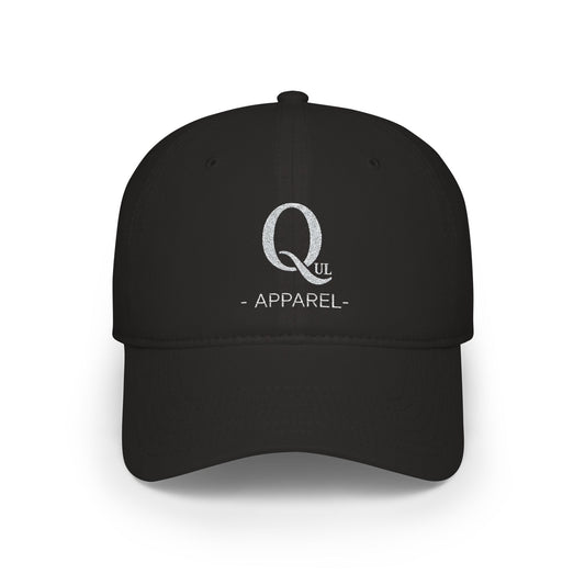 Qul Apparel Embroidery Low Profile Baseball Cap ( Black )