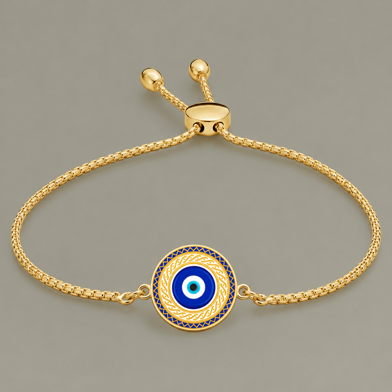 Adjustable evil eye Charm Bracelet