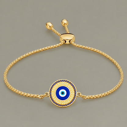 Adjustable evil eye Charm Bracelet