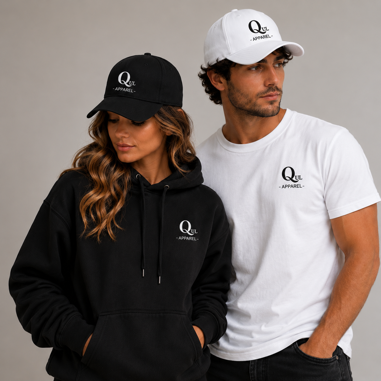 Qul Apparel Embroidery Low Profile Baseball Cap ( Black )